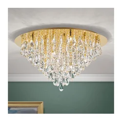 Orion DLU 2516/75 - Kristalno stropno svetlo CELESTE 12xG9/40W/230V, prečnik 75 cm, u zlatnoj boji