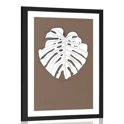 Plakat s paspartujem list na rjavem ozadju - 60x90 silver