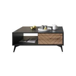 Klub sto DIAMOND 40x104 cm crna/hrast evoke