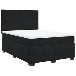 Vidaxl Box spring postelja z vzmetnico črna 140x200 cm žamet
