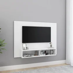 Zidni TV ormarić bijeli 120 x 23,5 x 90 cm konstruirano drvo