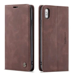 Preklopna torbica BigCousin za iPhone XS Max – temno rjava
