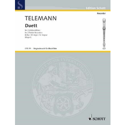 TELEMANN:DUETT B-DUR FOR 2 TREBLE RECORDERS (ALT)
