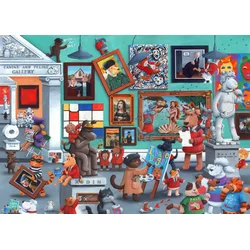 BlueBird - Puzzle Umetniška galerija Mačke in psi - 300 kosov