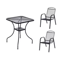 eoshop Kovinski vrtni set Eoshop 26: miza + 2 zložljiva stola