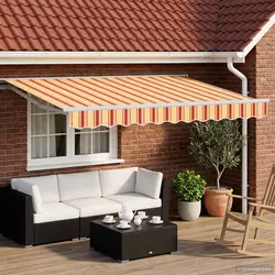 Ručno sklopiva tenda Žuta i narančasta 3 x 2,5 m