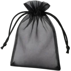Poklon organza vrećica - Crna / 7x9cm / 10 kom KP38481