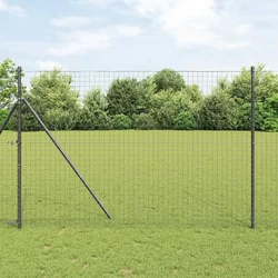 Ograda s postovima Siva 1,5 x 10 m Čelik i PVC