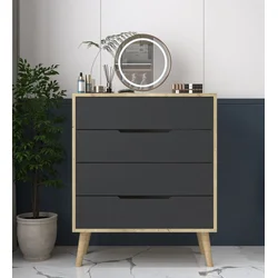 HANAH HOME Komoda Flora Sapphire Oak Anthracite