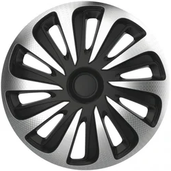Caliber Carbon Silver Black Hubcap Set - 16