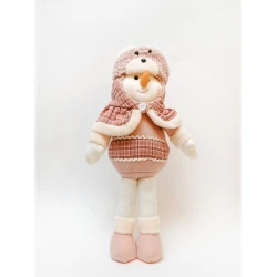 MAISON ADORABLE Novogodišnji plišani Sneško Belić 53 cm, Belo- roze