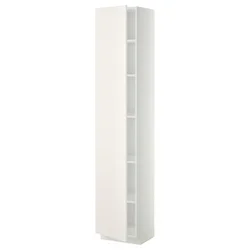 METOD Visoka omara s policami, bela/Veddinge bela, 40x37x200 cm