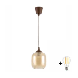 Brilagi - LED luster na sajli R GLASS 1xE27/60W/230V prečnik 14 cm smeđa/zadimljeno-smeđa