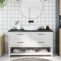 Kupaonska radna ploča tamnosmeđa 140x50x(2-4) cm tretirano drvo
