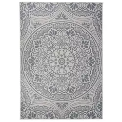 Vanjski tepih ravnog tkanja 140 x 200 cm plavi s uzorkom