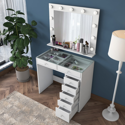 Hanah Home Sto za šminkanje 90x79,8x44,5cm Beli