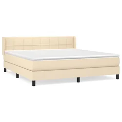 vidaXL vidaXL Box spring postelja z vzmetnico krem 180x200 cm blago, (20896082)