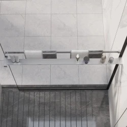 Polica za stijenku tuš-kabine kromirana 100 cm aluminijska