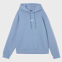Cropp - Dukserica sa kapuljačom i printom - steel blue