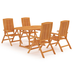 Vrtni blagovaonski set od 5 dijelova 160x80 cm masivno tikovino drvo
