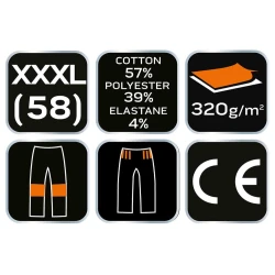 Muška trenerka donji dio Comfort vel. 3XL 320 g/m2 crna/siva Neo