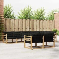 Set vanjskih sofa s jastukom 8 pcs Bijela i crna
