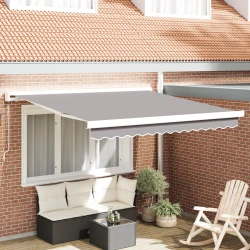 Skrovita tenda Svijetlo siva 300 x 250 cm Tkanina i Metal