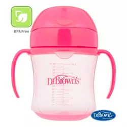 Dr.Browns plastična trening čaša 180ml,roze