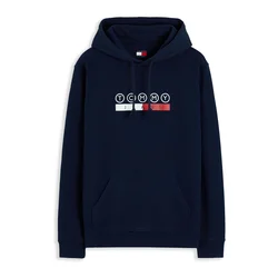 Tommy Jeans Majica DNA PLAY temno modra / rdeča / bela