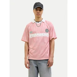 JACK & JONES Majica JCORETREAT roza/staro roza/črna/bela