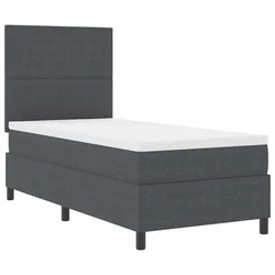 Vidaxl LED Box Spring Postelja Temno siva in bela 90 x 200 cm
