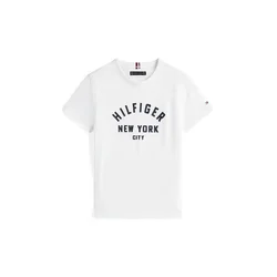 Tommy Hilfiger Majica Curved Graphic KB0KB09800 Bela Regular Fit