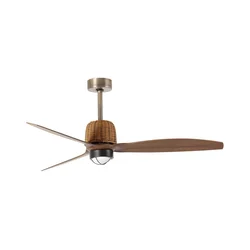 FARO 334361N - LED prigušiva ventilator WEAVER M 16W/230V prečnik 128 cm braon/mesing + daljinski upravljač