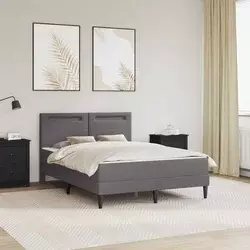 Krevetna konstrukcija Siva 140 x 200 cm Umjetna koža