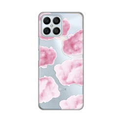 TELEMPIRE Silikonska maska Print Skin za Honor X8 Pink Clouds providna