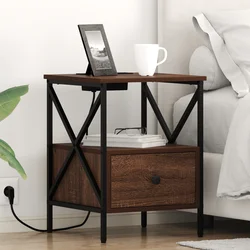 Noćni ormar s ladicama 2 pcs Smeđi hrast 41,5 x 40,5 x 55 cm