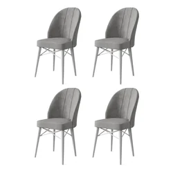 Hanah Home Set stolica Ritim, 44x96x42 cm, 4 komada, Sivo-bele