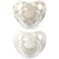 Suavinex Birdies Anatomical Silicone 6-18m duda Cream 2 kos