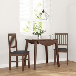 vidaXL Jedilni stoli z blazinami 2 kosa Brown Solid Wood Rubber
