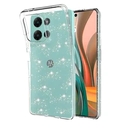 Prozirna futrola sa šljokicama za Motorola Moto G75 - Prozirna KP37005