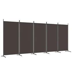 Sobna pregrada s 5 panela smeđa 433x180 cm od tkanine