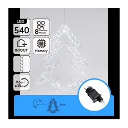 Aigostar - LED spoljna božićna dekoracija 540xLED/6W/230V IP44 hladno bele boje 45cm