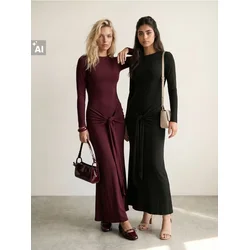Sinsay - Haljina sa ukrasnim vezivanjem - maroon