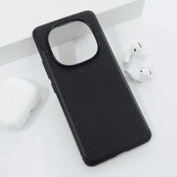 Maska za telefon Carbon Defender za Xiaomi Redmi Note 14 Pro Plus, Crna