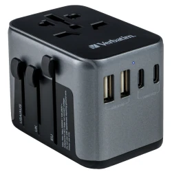 Univerzalni potovalni adapter Verbatim UTA-03 30 W - črn