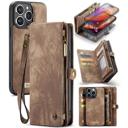Caseme ovitek in denarnica za iPhone 15 Pro Max – rjava