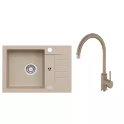 ALVEUS sudoper + kuhinjska armatura AMARO 30 (beige)