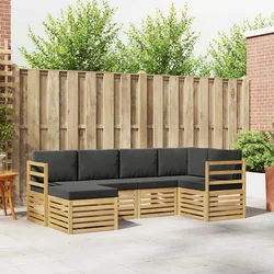 Set vanjskih sofa 6 pcs Bijela i antracit Poliester