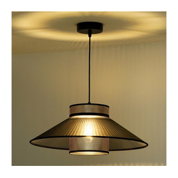 Duolla - Luster na sajli RIO SHINY 1xE27/15W/230V, prečnik 45 cm, crna/bakrena