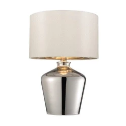 Endon 61198 - Stona lampa WALDORF 1xE27/10W/230V sjajni hrom/bela